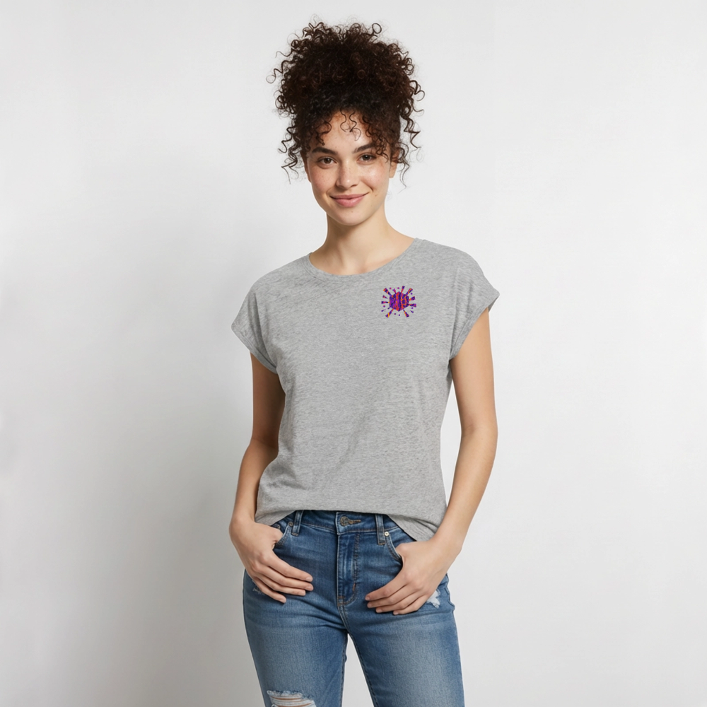 Frauen T-Shirt mit gerollten Ärmeln | No. 1 - Grau meliert