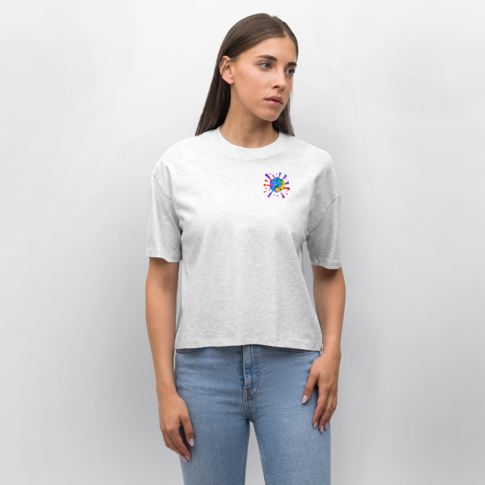 Stanley/Stella Frauen Boxy Bio-T-Shirt  | Design No. 4 - Weiß meliert