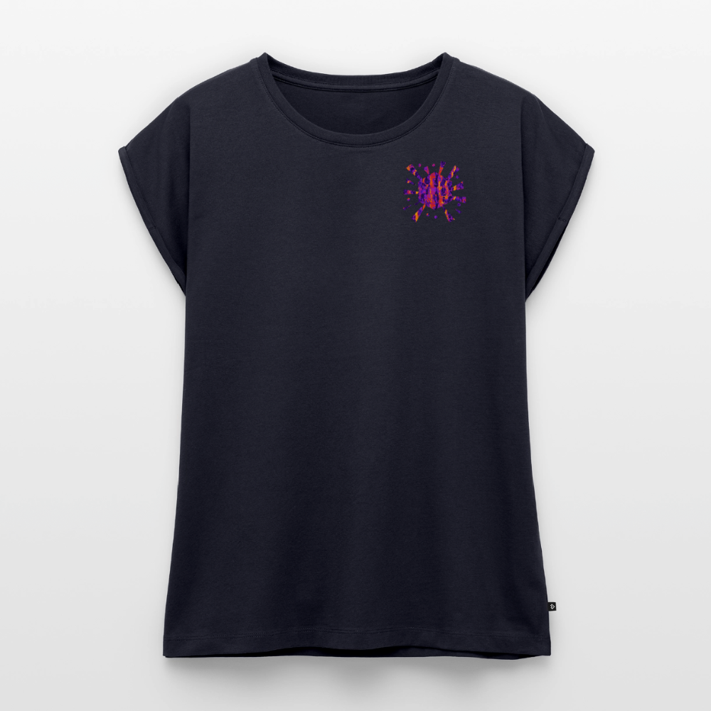 Frauen T-Shirt mit gerollten Ärmeln | No. 1 - Navy