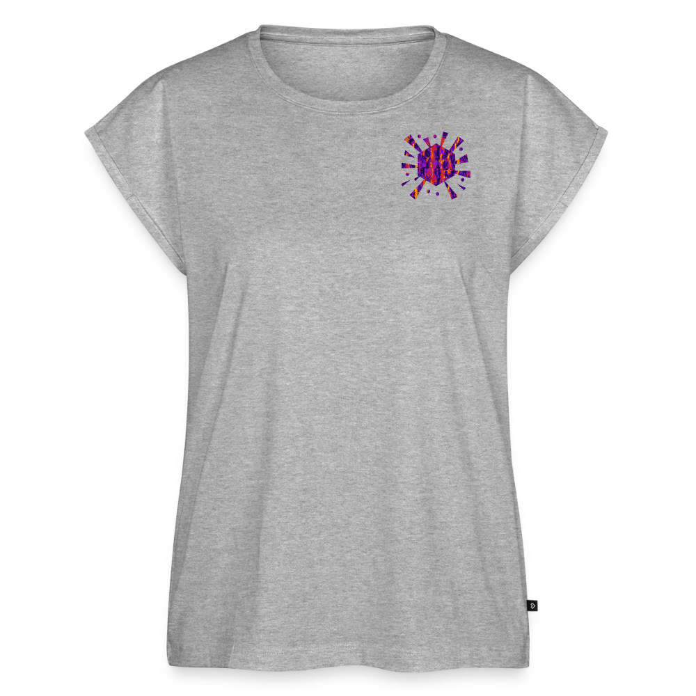 Frauen T-Shirt mit gerollten Ärmeln | No. 1 - Grau meliert