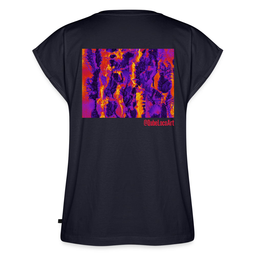 Frauen T-Shirt mit gerollten Ärmeln | No. 1 - Navy