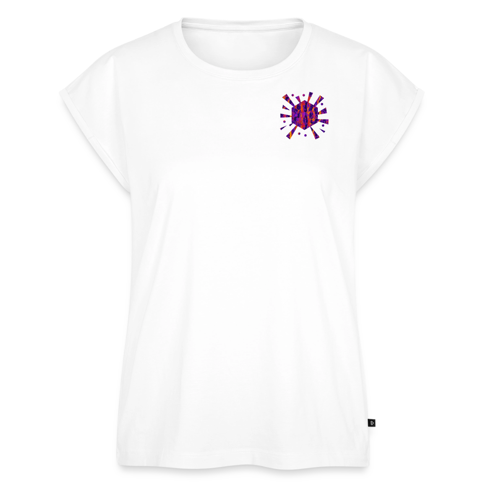 Frauen T-Shirt mit gerollten Ärmeln | No. 1 - Weiß